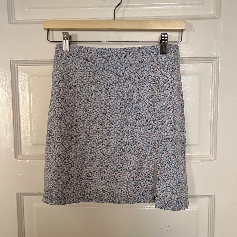 princess polly periwinkle floral mini skirt